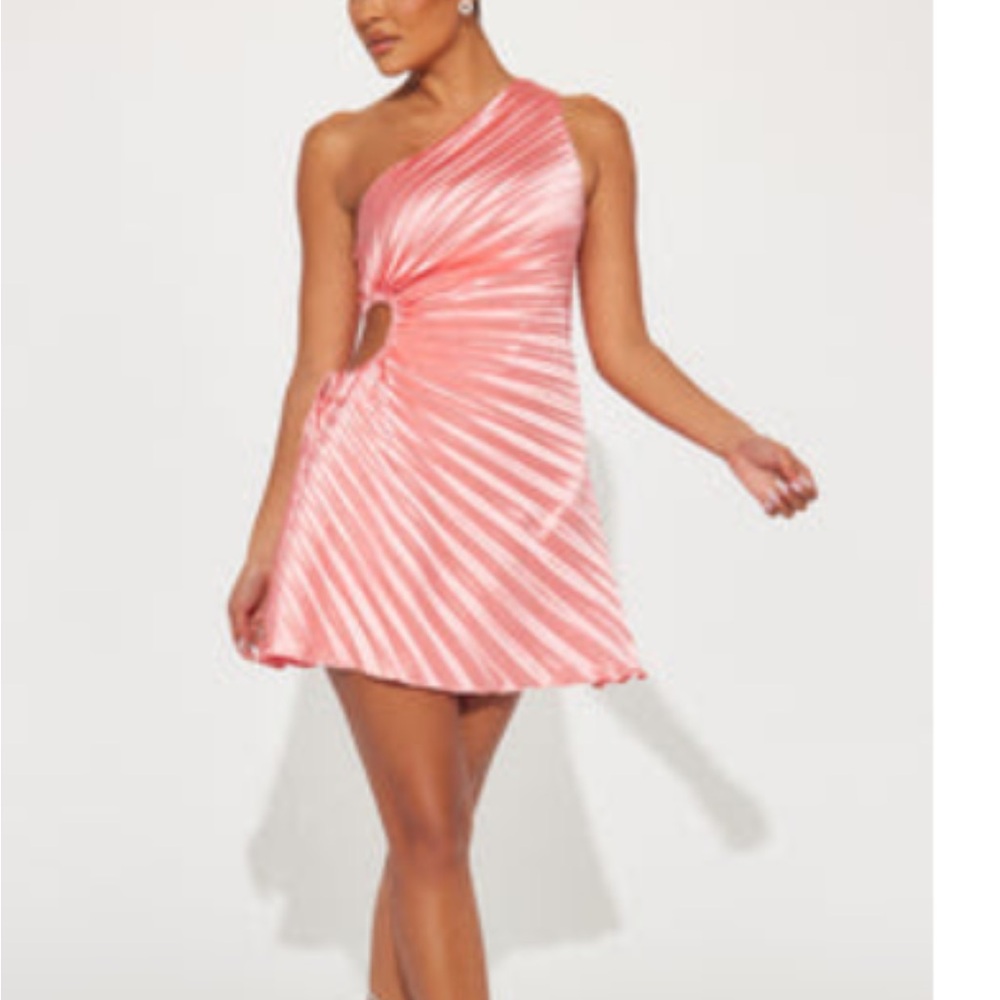 Fashion Nova One-Shoulder Pink Dress